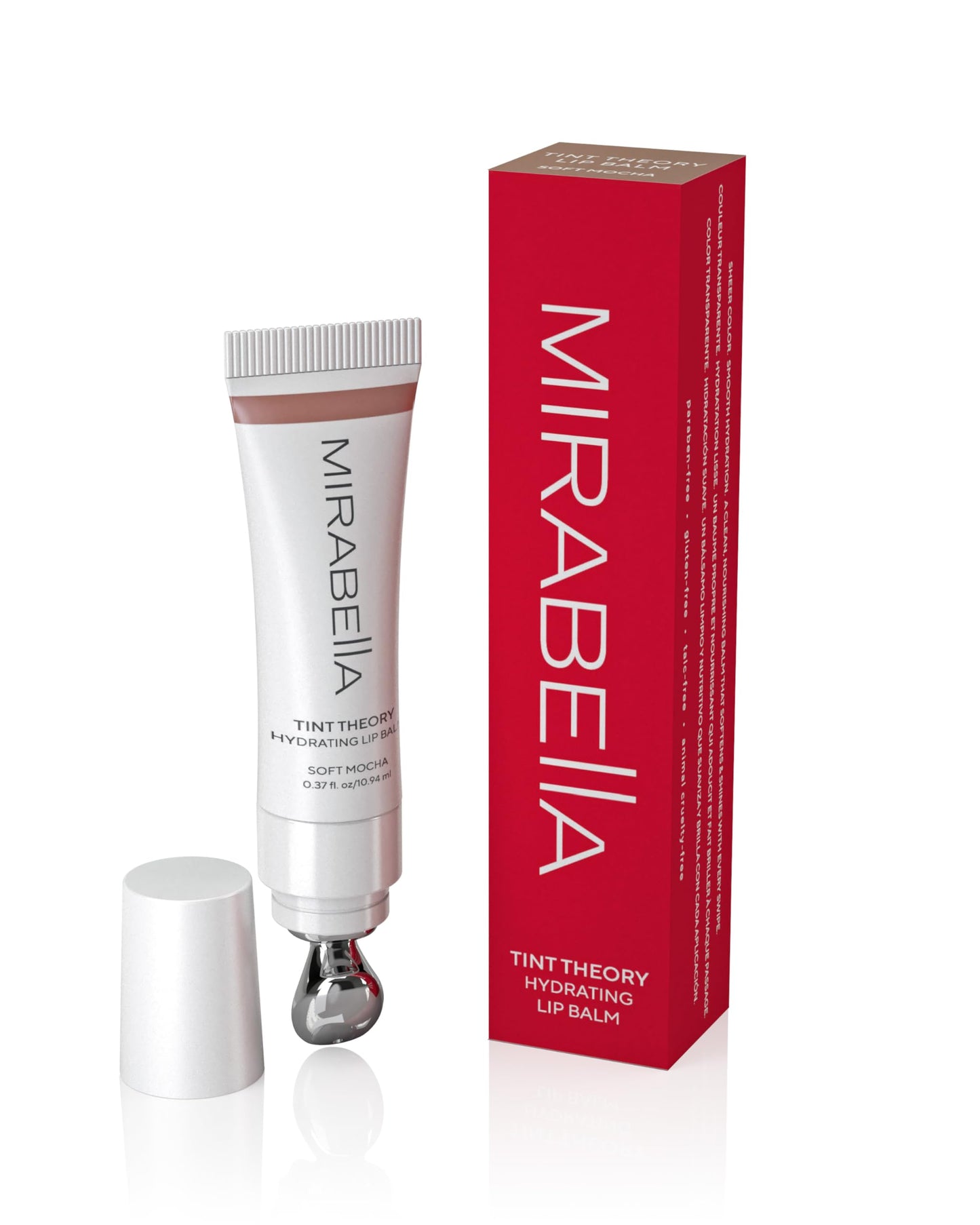 Mirabella Tint Theory Hydrating Lip Balm - Glossy Tinted Lip Balm with Vitamin E, Jojoba & Sunflower Oil | Moisturizing, Non-Sticky Shine for Everyday Beauty & Personal Care Mirabella