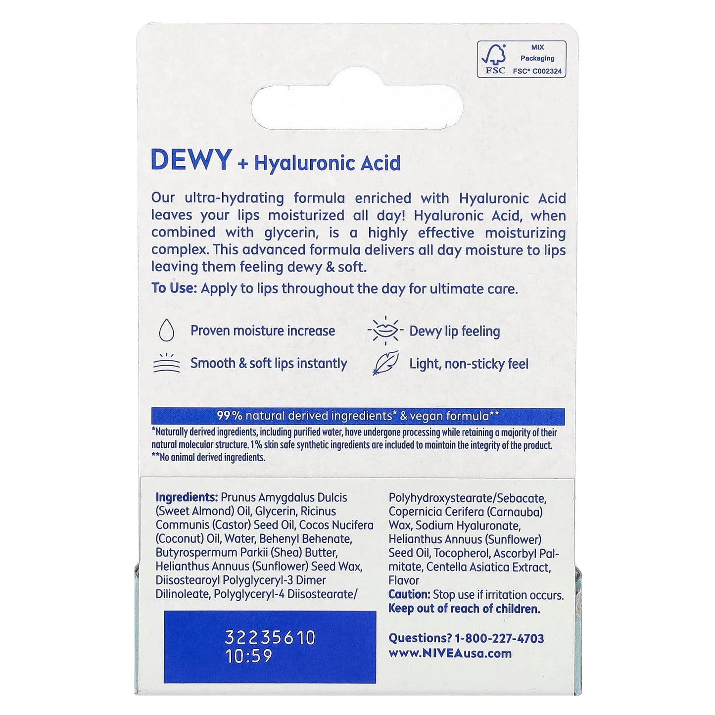 Nivea Dewy Lip Care Stick with Hyaluronic Acid, 0.18 oz Beauty & Personal Care NIVEA