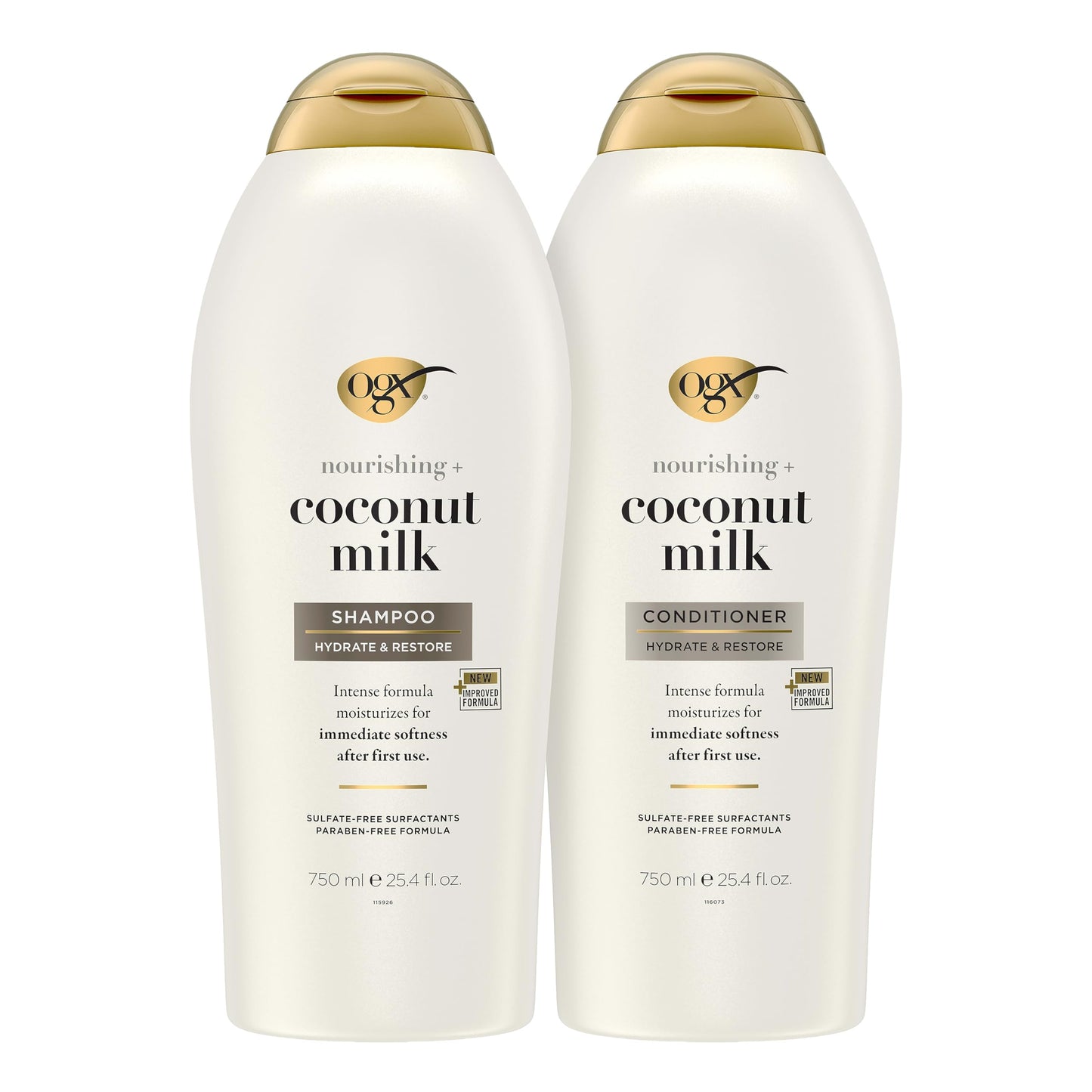 OGX Shampoo and Conditioner Set, Nourishing + Coconut Milk, Shampoo and Conditioner for Moisturizing & Strengthening Hair Care, Formulated without Beauty & Personal Care OGX