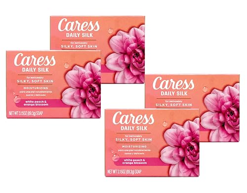 Caress Daily Silk White Peach & Orange Blossom Moisturizing Beauty Bar Soap, 3.15 OZ - 4 Pack Beauty & Personal Care Caress