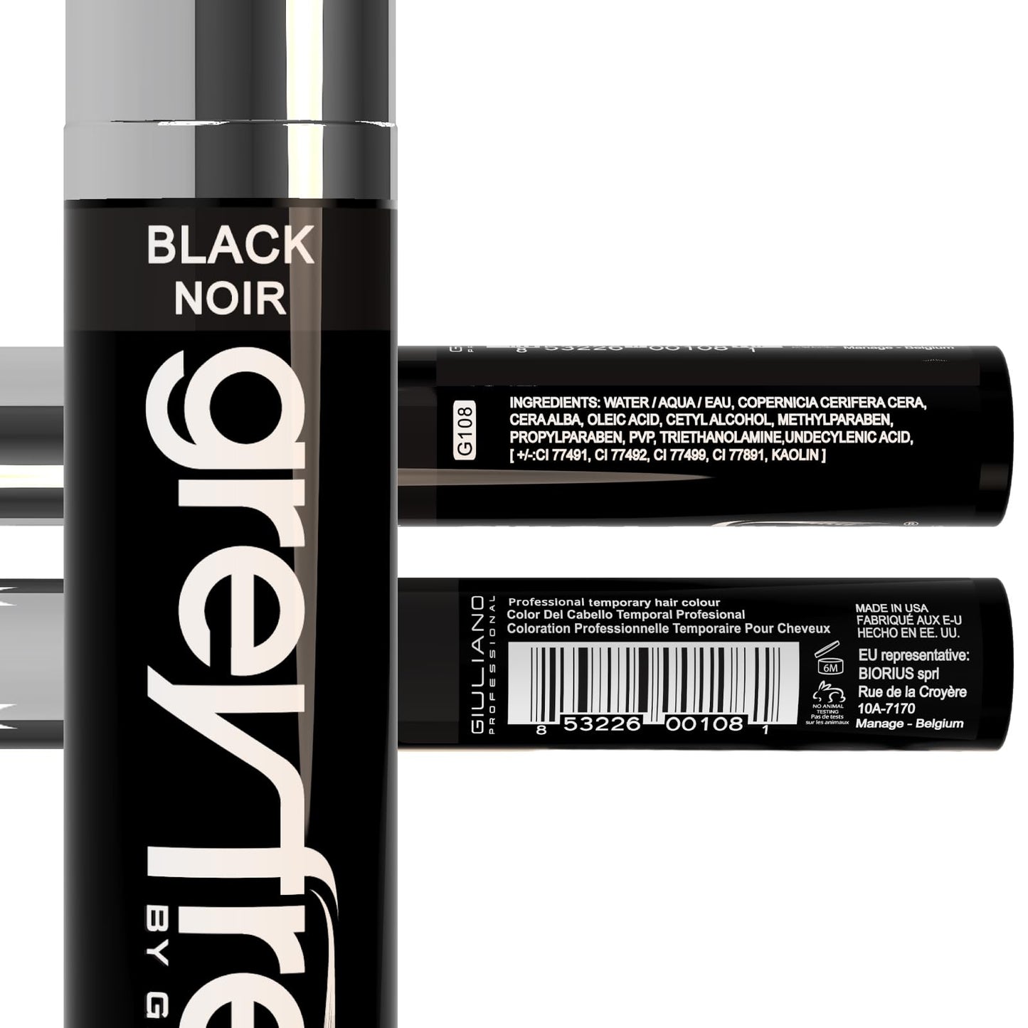 Greyfree Hair Mascara Root Touch-Up for Gray Hair | Precision Hairline Concealer for Brows & Beard (BLACK) Beauty & Personal Care Greyfree