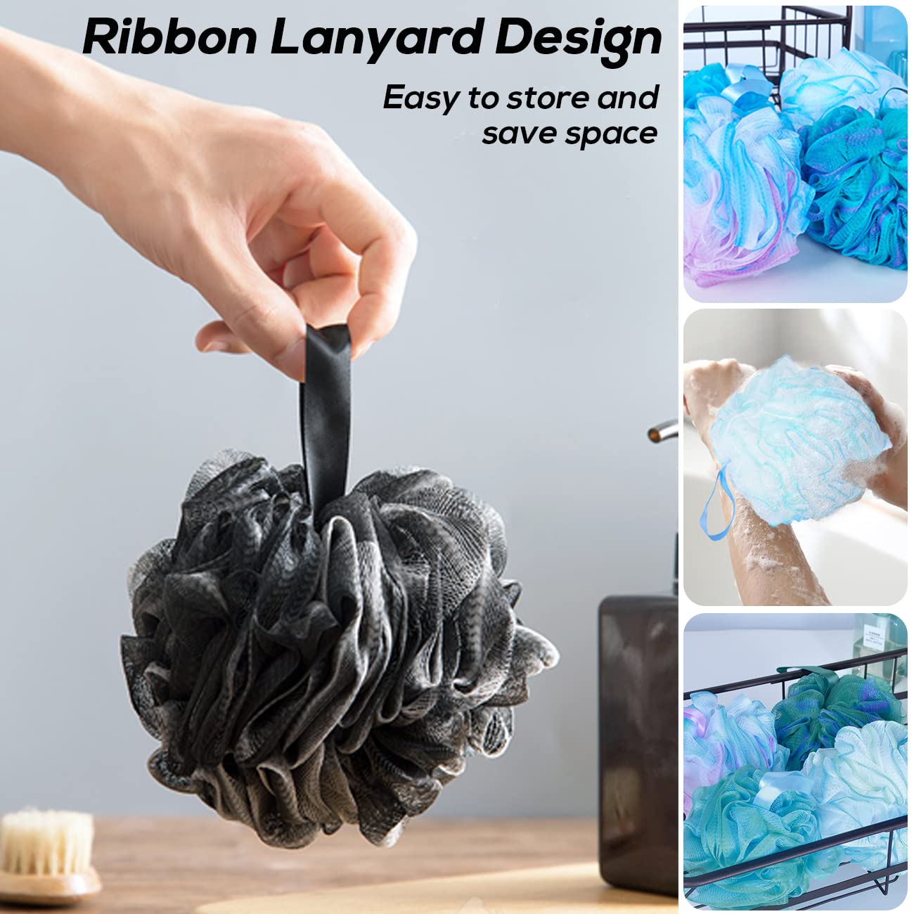 10 Pcs Shower Loofahs,Bath Shower Loofah Sponge,Exfoliating Shower Pouf Balls for Women,Men,Body Wash Bathroom,Exfoliate with Beauty Bathing Beauty & Personal Care Meirrnyyu