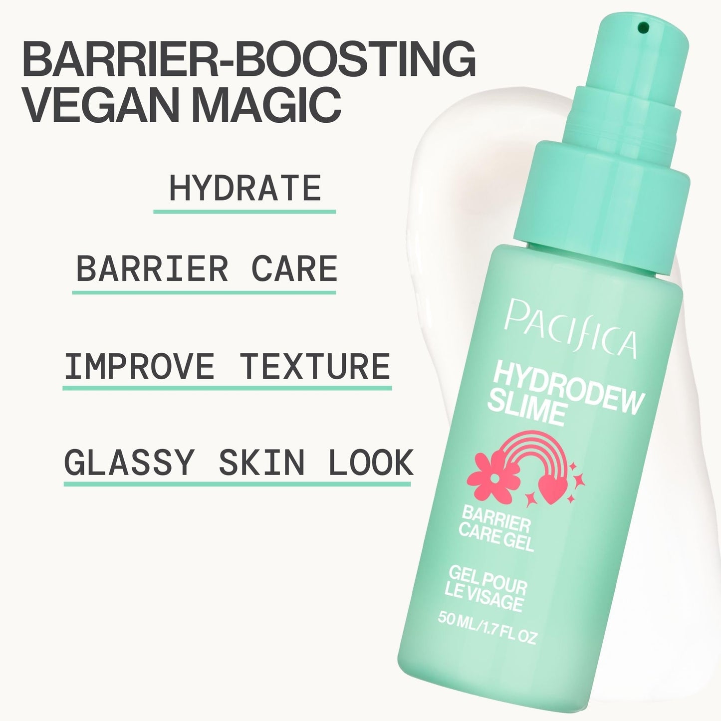Pacifica Hydrodew Slime Vegan Snail Mucin Barrier Face Moisturizing Gel, Hydrating For Smoothing & Refining Skin, Vegan & Cruelty-Free Beauty & Personal Care Pacifica