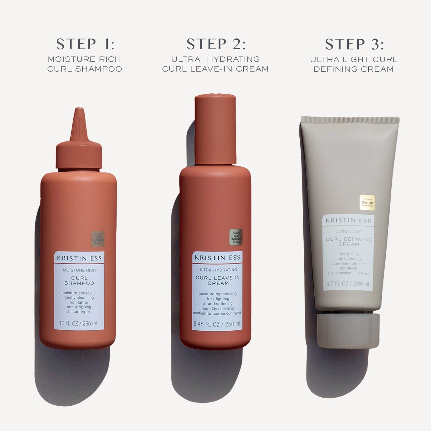 Kristin Ess Bouncy Curls Curly Hair Care Set - Moisturizing Shampoo, Hydrating Leave In Conditioner, Ultra Light Curl Defining Cream for Anti Frizz Beauty & Personal Care Kristin Ess