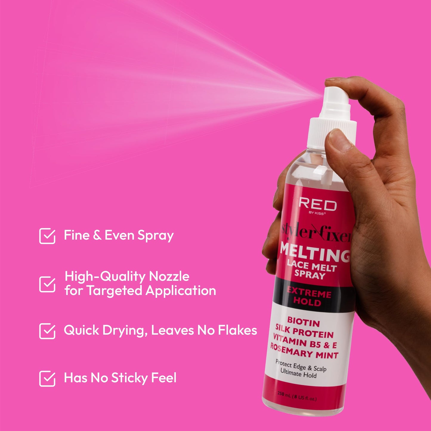 Kiss Lace Melting and Holding Spray - Strong Hair Adhesive for Wigs, Glueless Front Lace Bond (Extreme Hold) Beauty & Personal Care Red by Kiss
