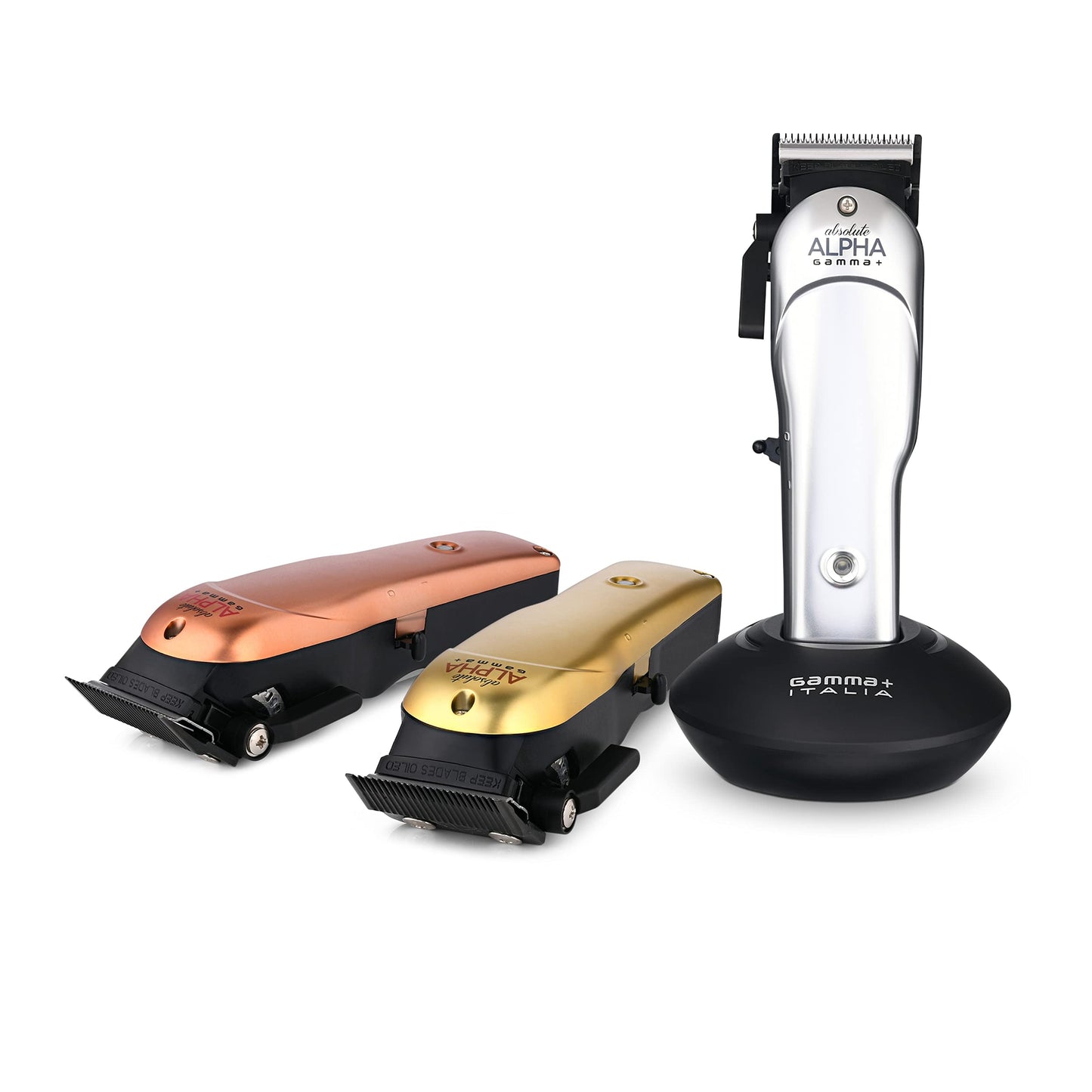 GAMMA+ Absolute Alpha Professional Modular USB Cordless Clipper with 5 Dub Magnetic Guards, Matte Silver, Rose Gold, and Gold Beauty and Personal Care GAMMA+