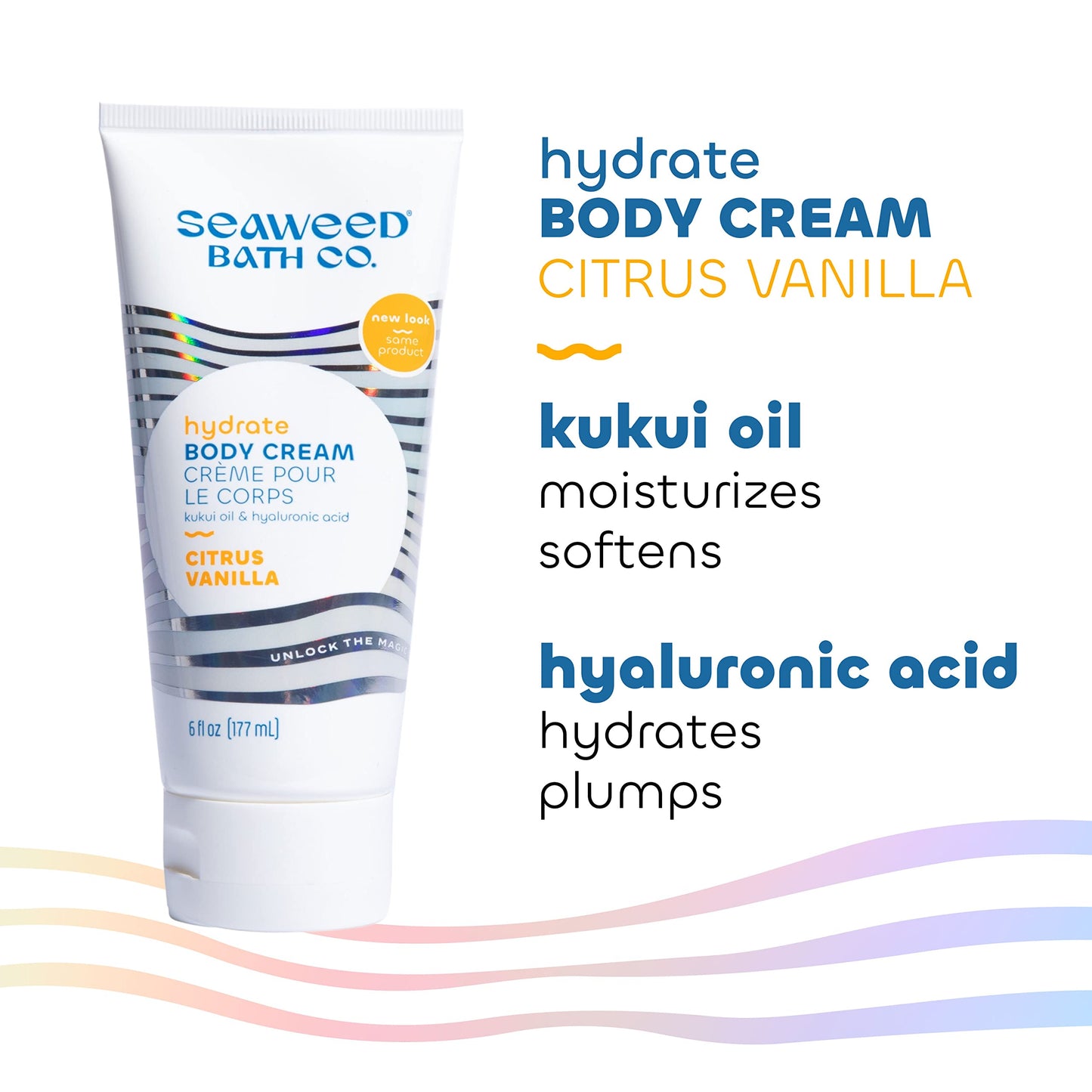 Seaweed Bath Co. Hydrate Body Cream, Citrus Vanilla Scent, 6 Ounce, Nourishing Hand & Body Lotion Moisturizer for Dry Skin, with Sustainably Harvested Beauty & Personal Care The Seaweed Bath Co.