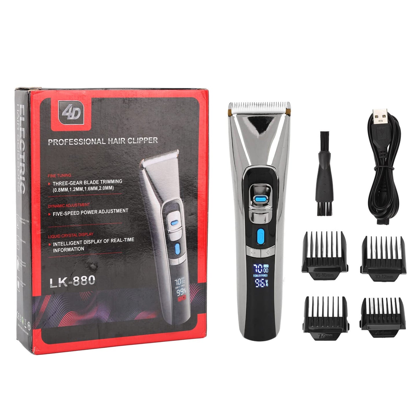 BROLEO Mens Hair Clipper, USB Rechargeable Stainless Steel Electric Hair Trimmer, Low Noise for Beard and Facial Hairstyles Beauty and Personal Care BROLEO