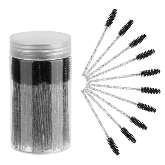 CHEFBEE 100PCS Disposable Eyelash Brush, Mascara Wands Makeup Brushes Applicators Kits for Eyelash Extensions and Eyebrow with Container (Rose) Beauty and Personal Care CHEFBEE Default Title