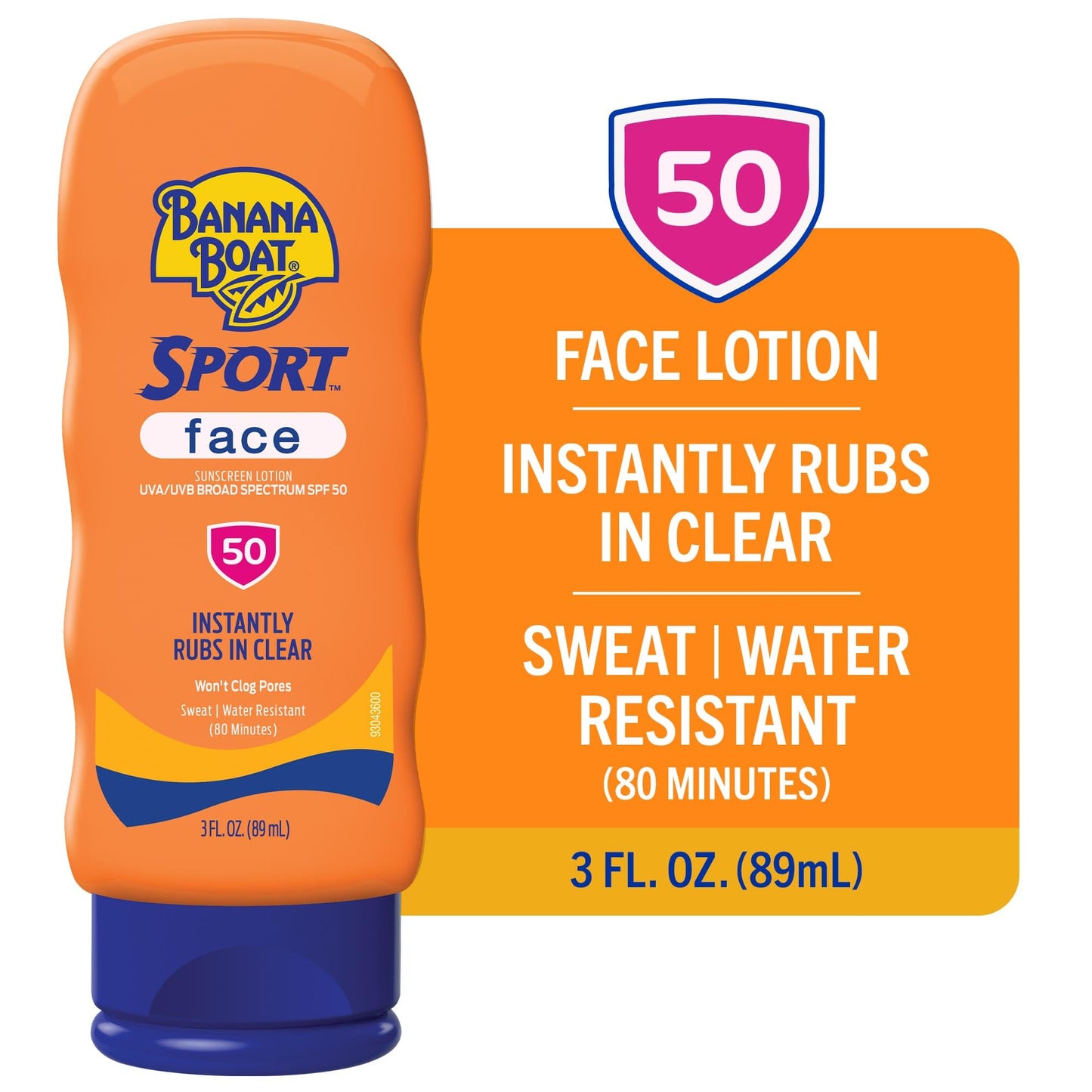 Banana Boat Sport Sunscreen for Face, SPF 50, 3Fl Oz, Banana Boat Sunscreen SPF 50, Travel Size, Sunblock, Mini Sunscreen for Dry Skin Face, 3Fl Oz Beauty & Personal Care Banana Boat