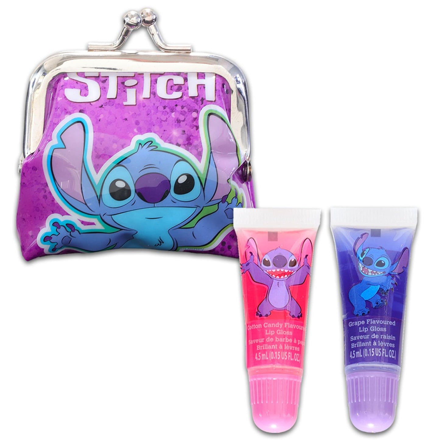 Stitch Lip Gloss Tubes - Bundle with 2 Lilo & Stitch Lip Gloss in Assorted Flavors for Party Favors Plus Coin Purse, Stickers, More | Lilo & Stitch Beauty & Personal Care Lilo and Stitch