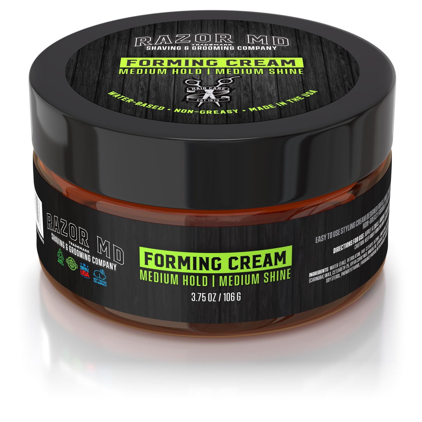 Razor MD Water-Based Forming Cream for Men, Medium Hold and Shine, Mens Hair Styling Product, 3.75 oz Beauty & Personal Care Razor MD