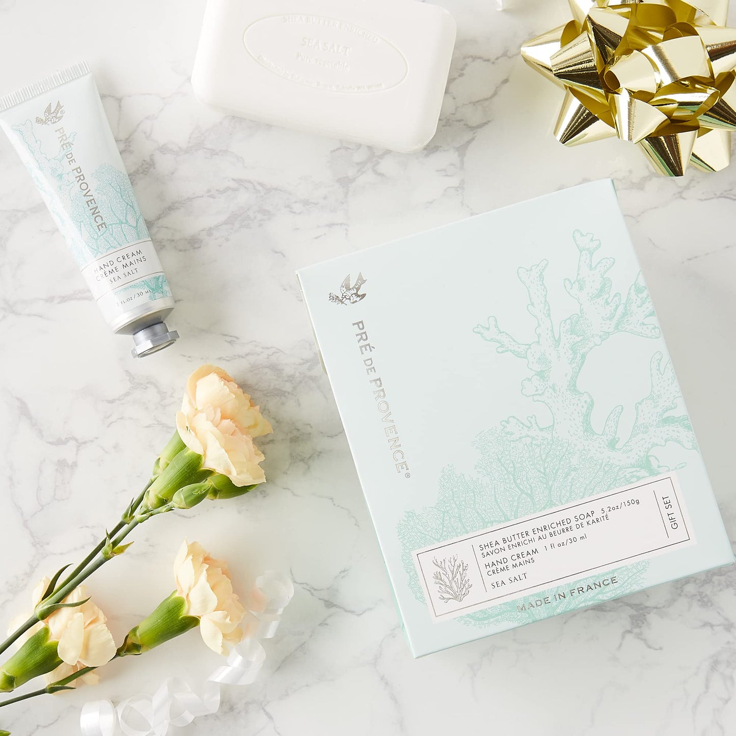Pre de Provence Gift Set Collection 150 Gram Soap Bar & 1 fl oz Hand Cream, Sea Salt Beauty & Personal Care Pre de Provence