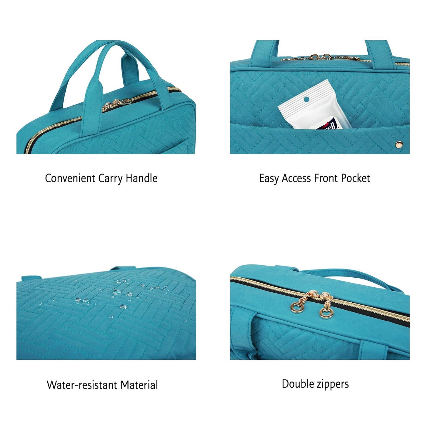 BAGSMART Toiletry Bag Travel Bag with hanging hook, Water-resistant Makeup Cosmetic Bag Travel Organizer for Accessories, Shampoo, Full Sized Beauty and Personal Care BAGSMART