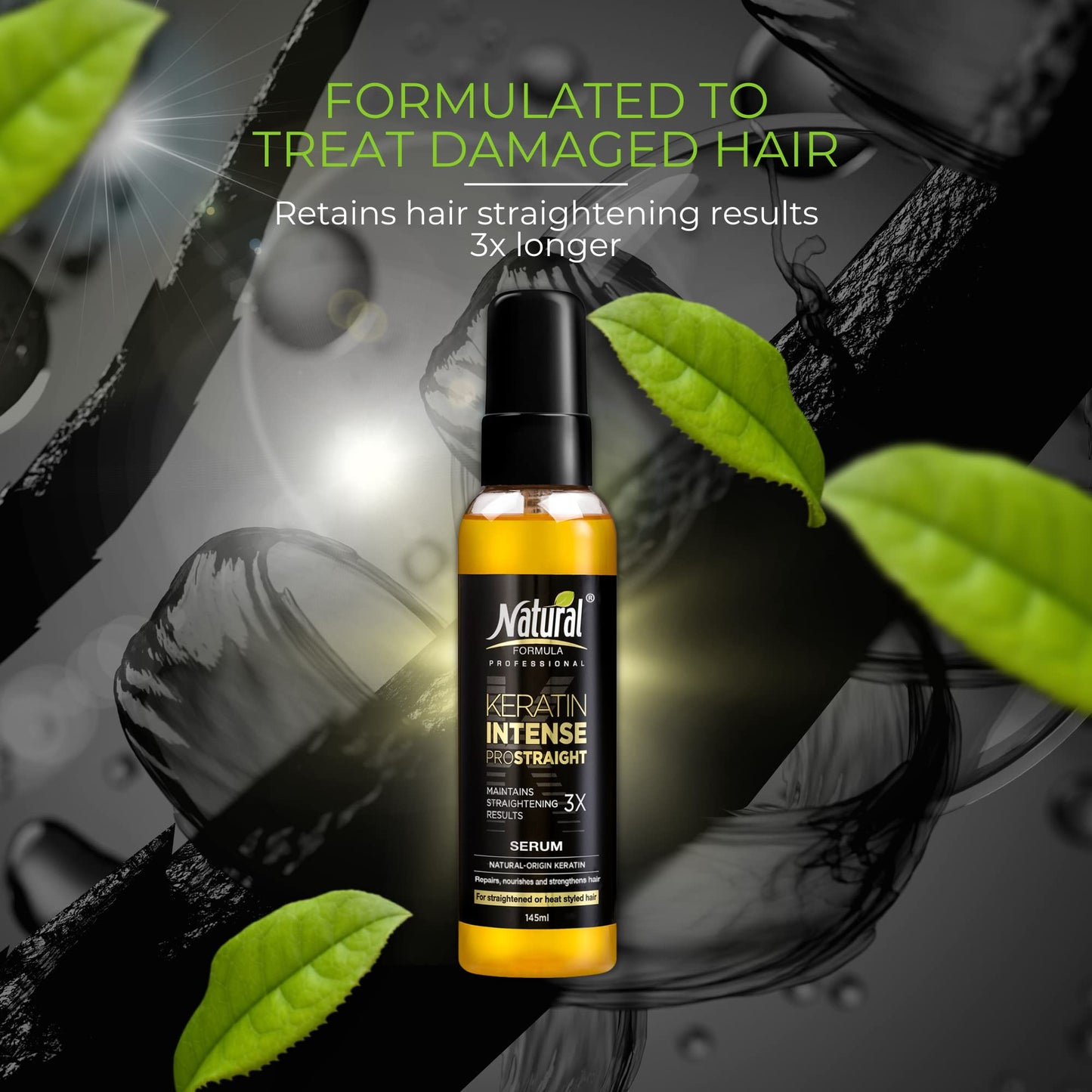 Natural FORMULA Keratin Intense Hair Serum - 4.8 fl.oz - Sodium Chloride Salt-Free Keratin Hair Serum - Hair Repair Treatment For Frizz Free Beauty & Personal Care Natural FORMULA