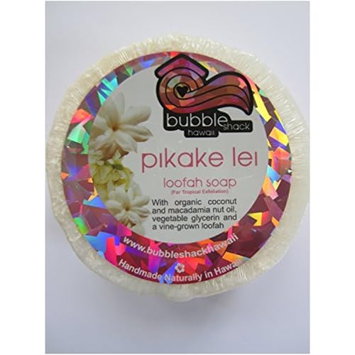 Hawaiian Bubble Shack Loofah Glycerin Soap Pikake Lei 4 Bars Beauty & Personal Care Bungalow Glow