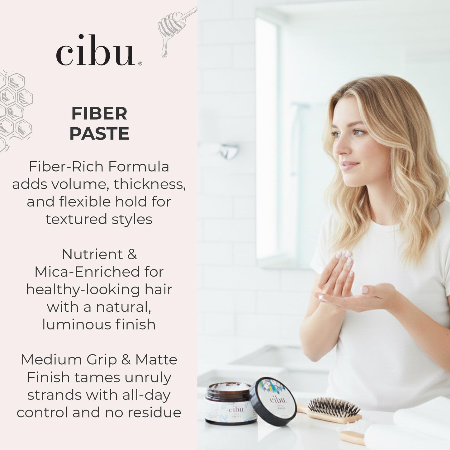 CIBU Fiber Paste - Nutrient Rich Hair Styling Paste for Men and Women - Versatile Volumizing and Fibre Rich - 4oz Beauty & Personal Care CIBU