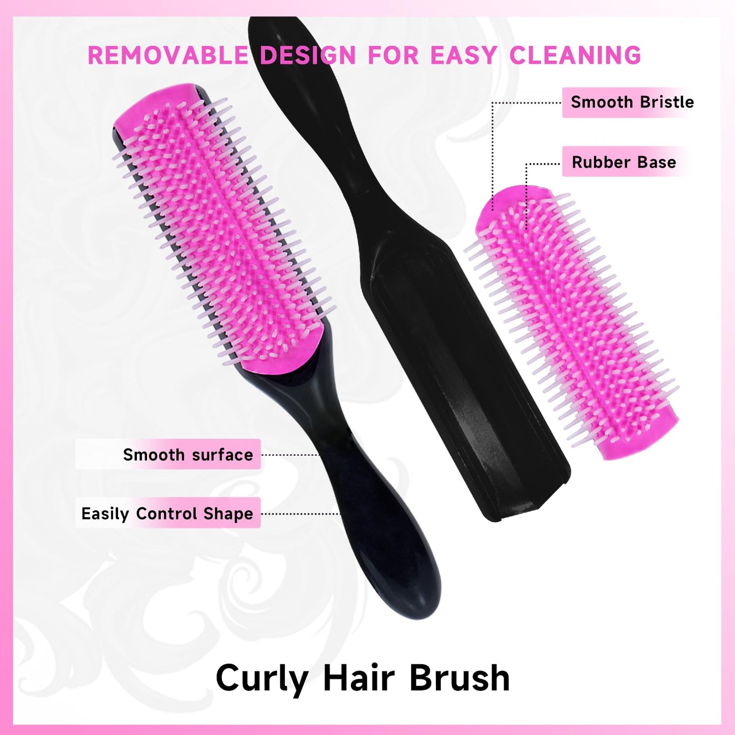 11 Pcs Hair Brush Set, Detangle Hair Brush And Spray Bottle, 3 Pieces Smooth Hairbrush For Toddlers, Suitable For Wet and Dry Hairstyles, Suitable Beauty and Personal Care FlyLanyards