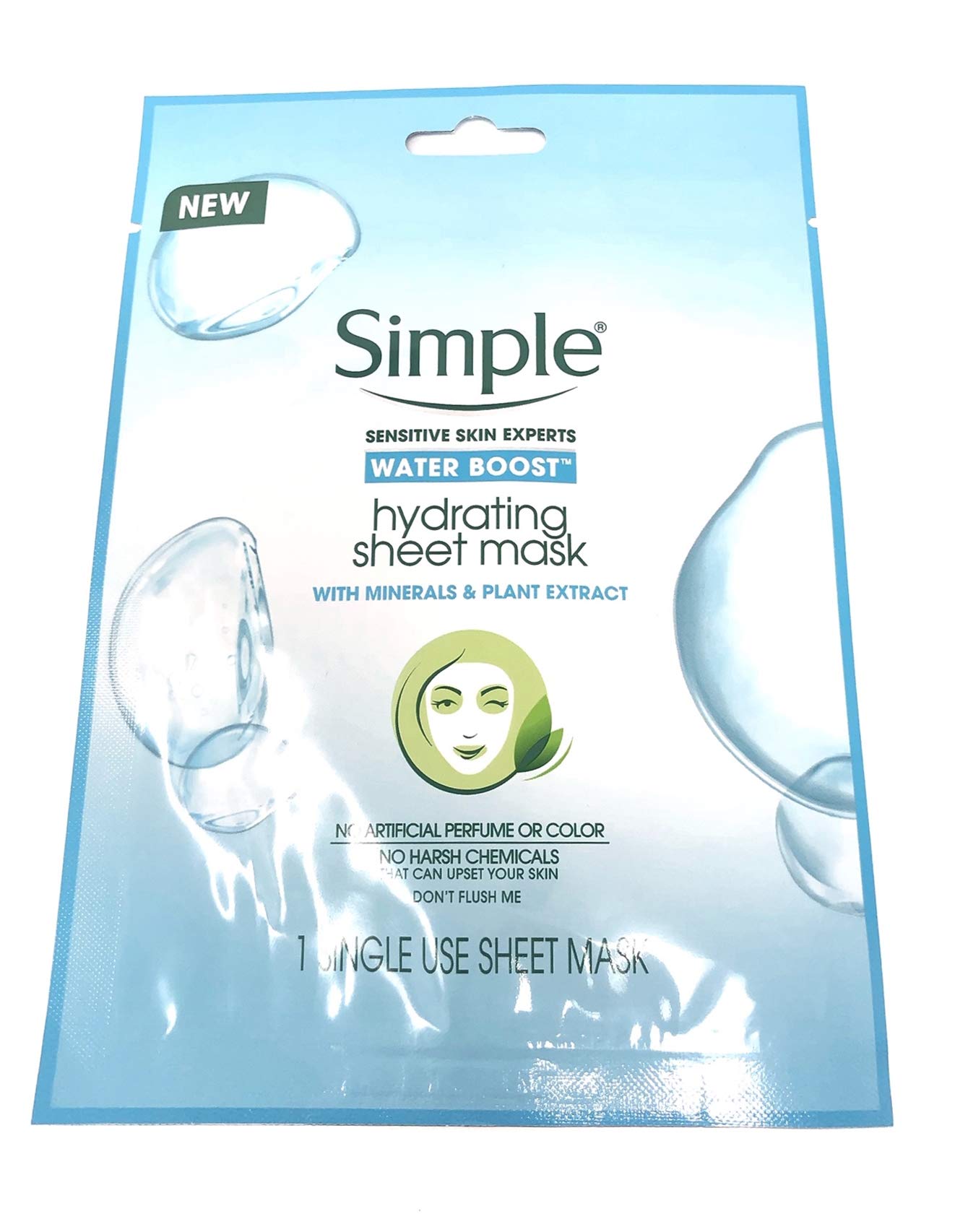 Simple Water Boost Hydrating Sheet Mask, 1 Mask (Bundle of 2) Beauty & Personal Care Simple