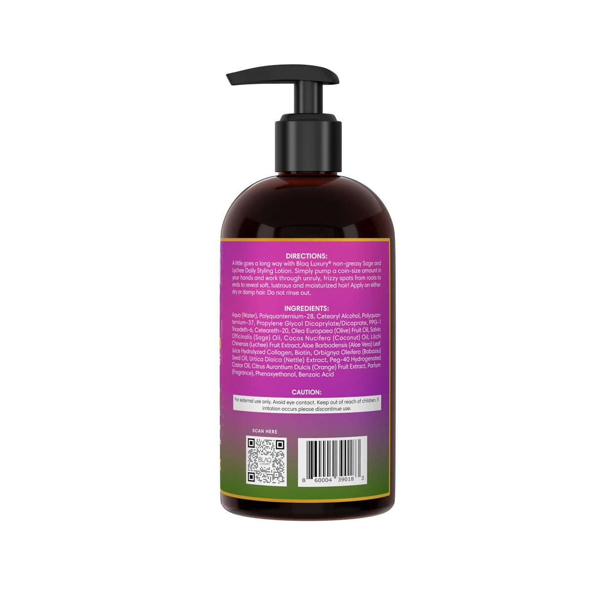 Blaq Luxury Sage & Lychee Daily Styling Lotion - Formula for Easy Styling and Frizz Control - Infused with Biotin and Natural Botanicals - Promotes Beauty & Personal Care Blaq Luxury