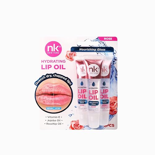 Nicka K New York Hydrating Lip Oil, Nourishing Gloss, Hydrate, Quench Dry Lips (MLTO04 Rose) Beauty & Personal Care NICKA K NEW YORK