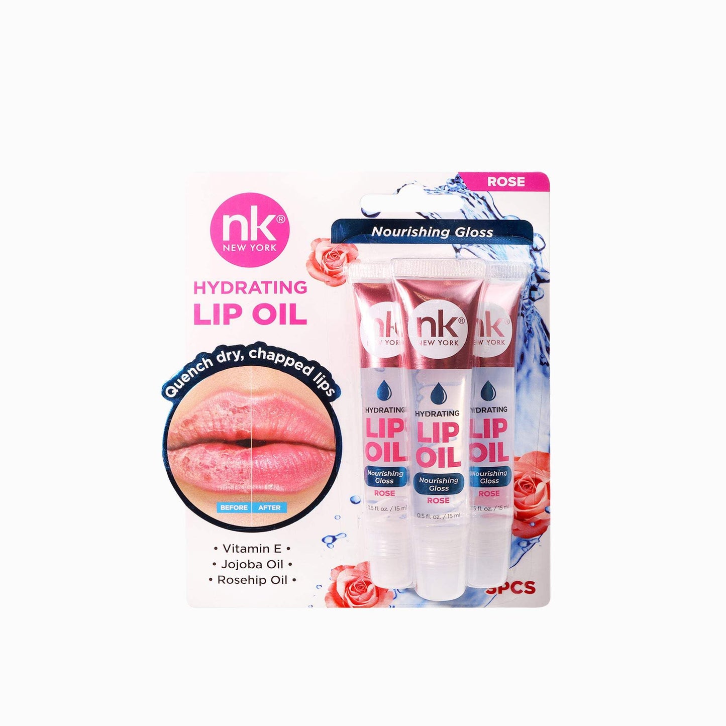 Nicka K New York Hydrating Lip Oil, Nourishing Gloss, Hydrate, Quench Dry Lips (MLTO04 Rose) Beauty & Personal Care NICKA K NEW YORK