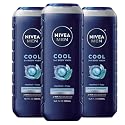 NIVEA MEN Cool Body Wash, Icy Menthol and Yuzu Scent, 3-in-1 Men's Body Wash, Face and Hair, Paraben Free, pH-Skin Friendly, 16.9 Fl Oz Bottle, Pack Beauty & Personal Care NIVEA MEN