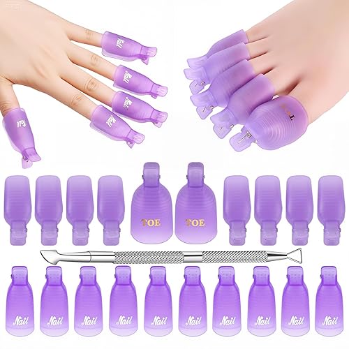 Makartt Nail Polish Remover Clips Kit, 20PCS Reusable Nail Soak Off Clips for Fingers and Toes, Professional Nail Gel Remover Tools with Double-Ended Beauty & Personal Care Makartt