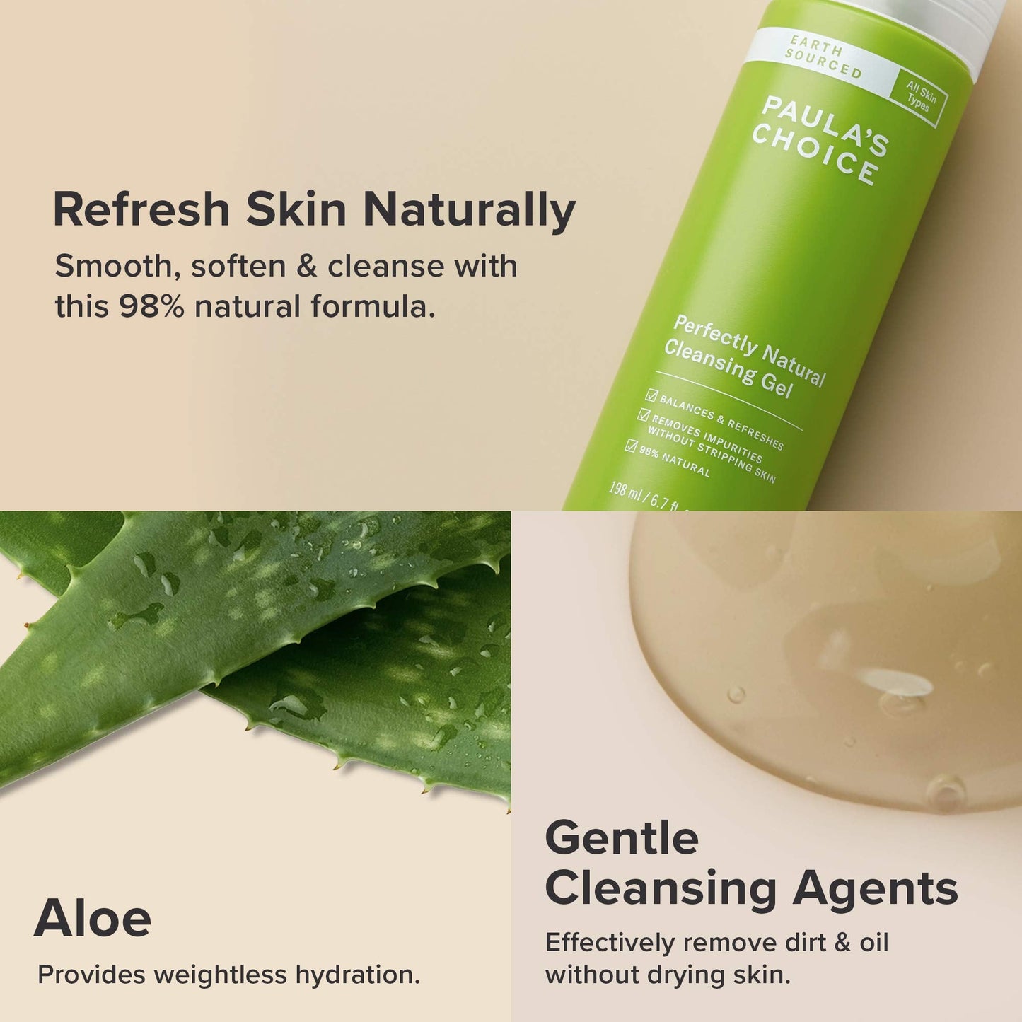 Paula's Choice EARTH SOURCED Perfectly Natural Gel Cleanser with Aloe, 98% Natural & Fragrance Free, 6.7 Ounce Beauty & Personal Care Paula's Choice