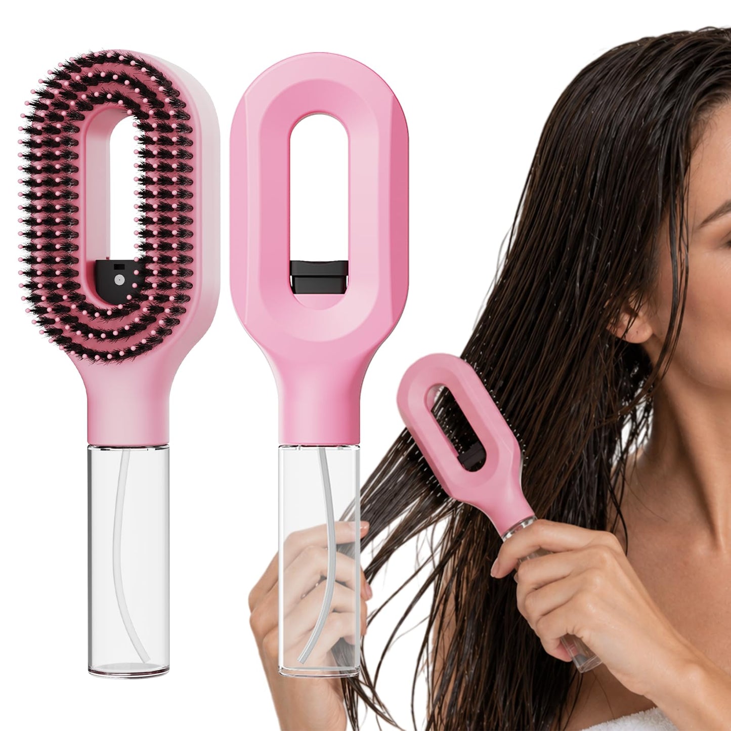 2-in-1 Misting Detangling Hair Brush with Fine Spray - Anti-Frizz & Static Control for Fine, Dry & Flyaway Hair - Smooth & Shine Everyday Styling Beauty & Personal Care YIHKQDL