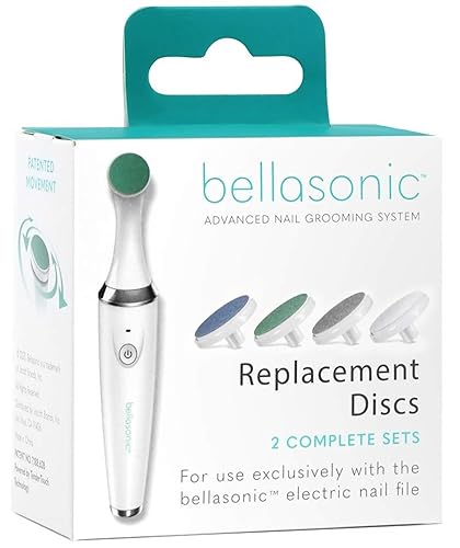 Replacement Discs for Bellasonic 4-in-1 Rechargeable Electric Nail File Set with Unique Oscillating Head - Shape, Smooth, Buff & Shine Nails | Remove Beauty & Personal Care Bellasonic