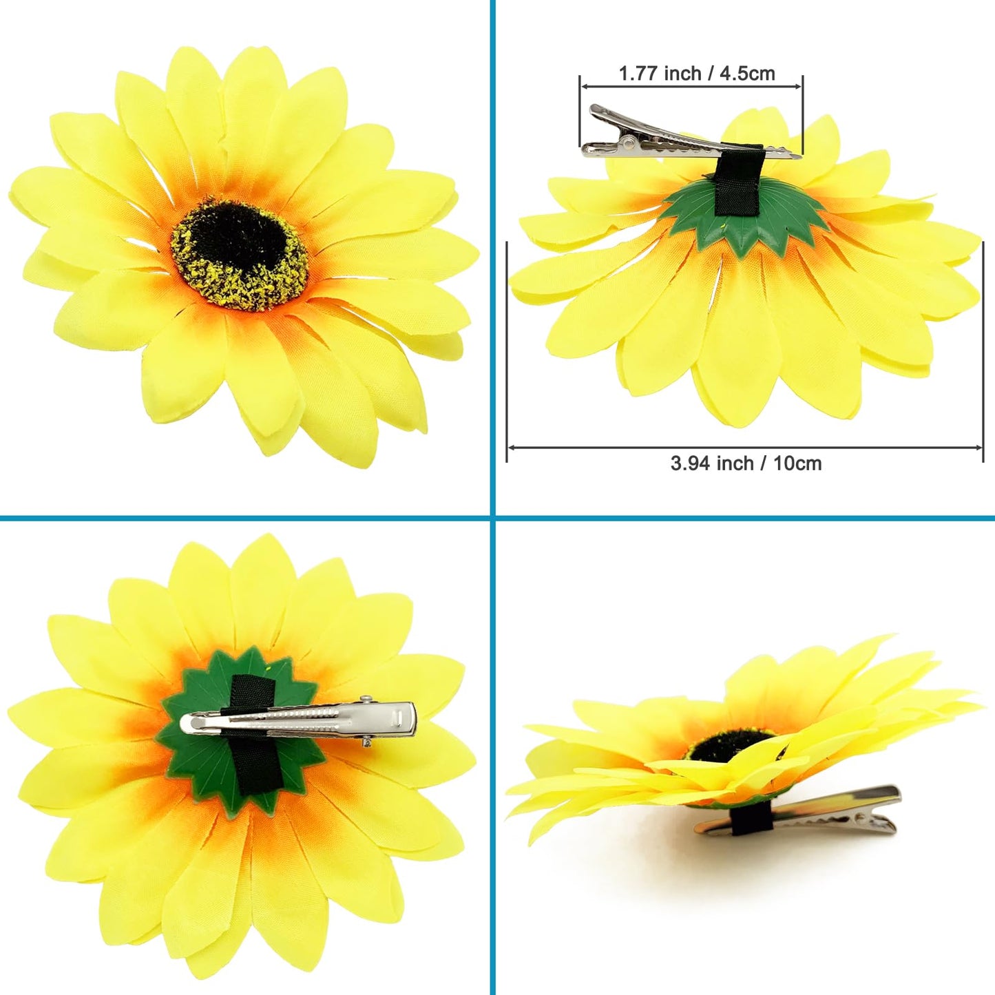 12 Pieces Sunflower Hair Clips Alligator Pins Accessories 3.9 inches for Wedding Party Boho Beach Photography Christmas Decorations Beauty & Personal Care BETITETO