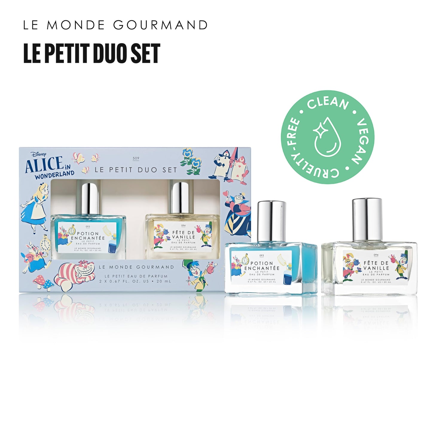 Le Monde Gourmand Disney Alice In Wonderland Le Petit Duo Eau de Parfum Sampler Set - Tea Party Includes Potion Enchantée (Raspberry) and Fête de Beauty & Personal Care Le Monde Gourmand