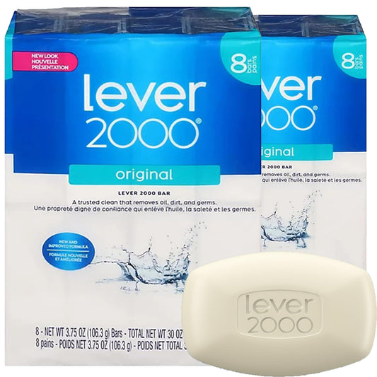 Lever 2000 Original Bar Soap, Trusted Clean for Hands and Body, 8 Bars, 3.75 oz Each (Pack of 2) Beauty & Personal Care Lever 2000
