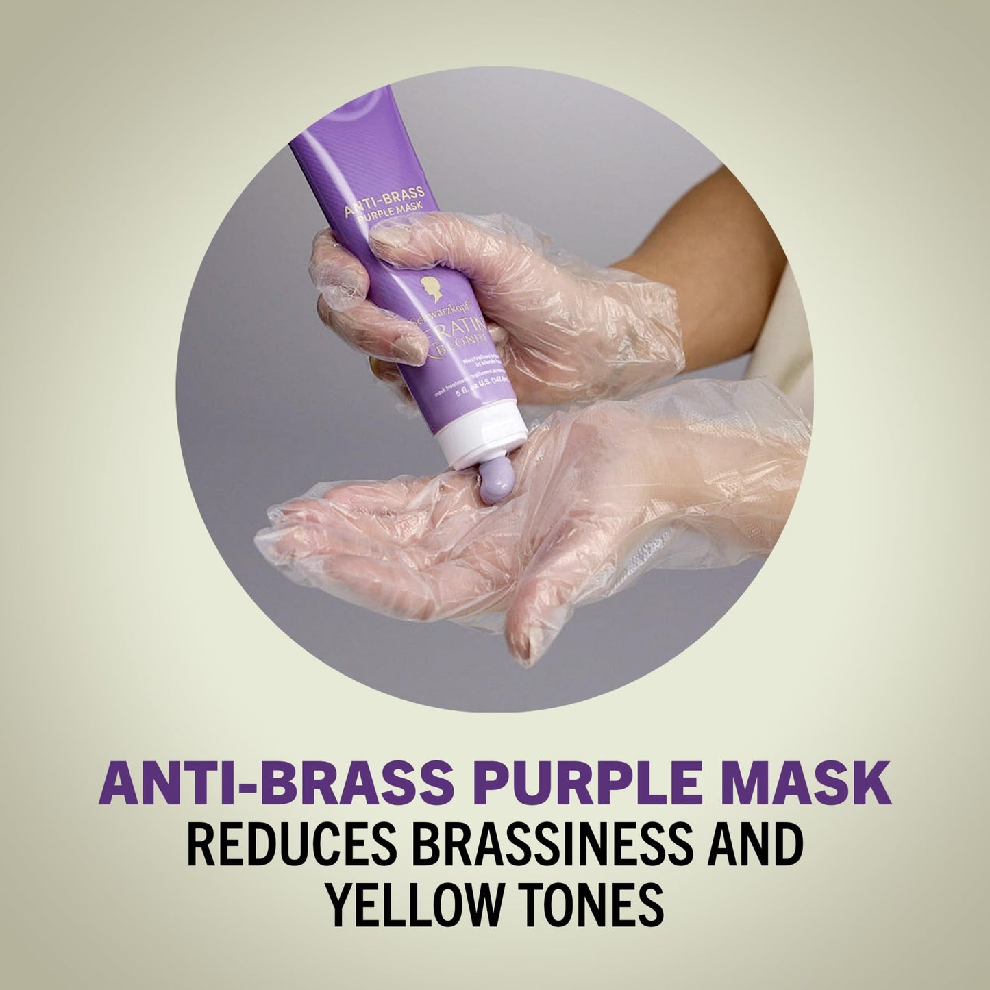Schwarzkopf Keratin Blonde Anti-Brass Purple Mask, 5 fl oz, Helps Strengthen Hair, Bond Enforcing Care, Tones Brassiness & Yellow Tones, Adds Beauty & Personal Care Schwarzkopf