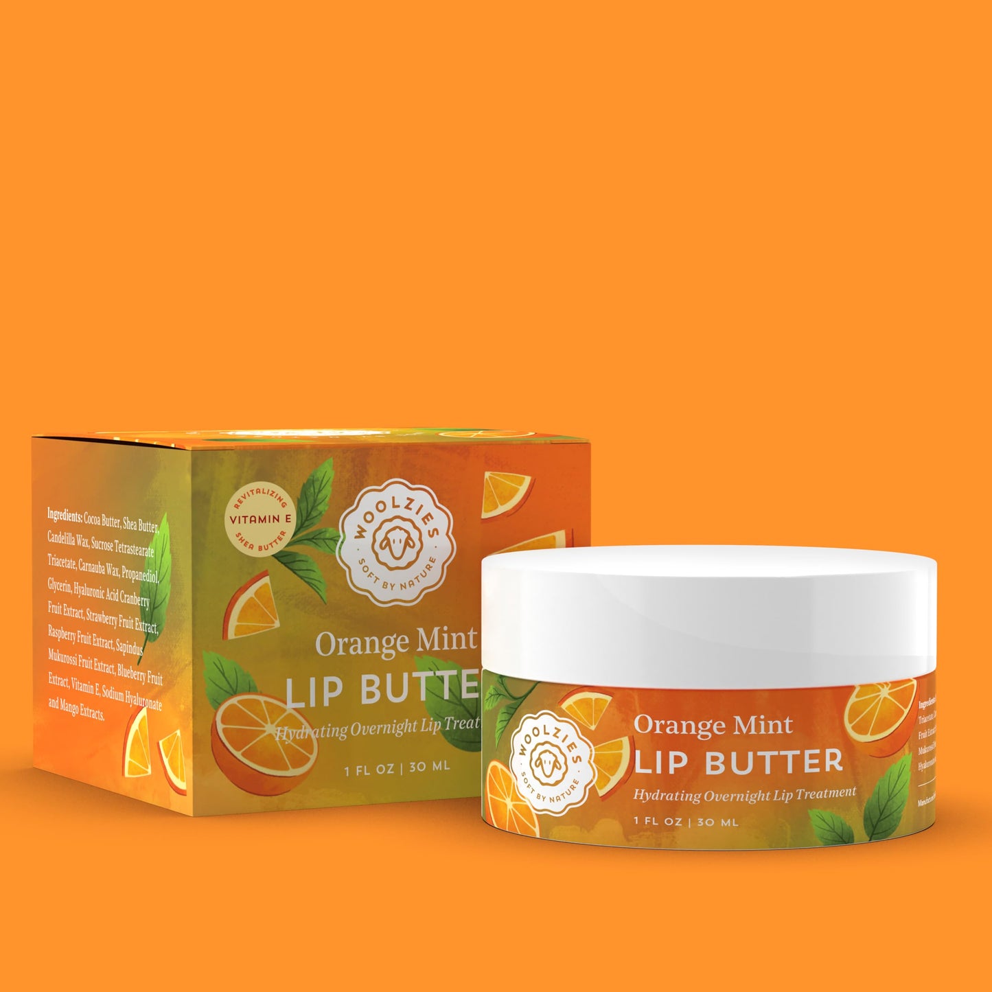 Hydrating Lip Mask with Hyaluronic Acid - Overnight Treatment for Soft, Smooth Lips - Shea Butter, Vitamin E & Natural Oils - 1 oz Jar (1 Ounce Beauty and Personal Care Woolzies