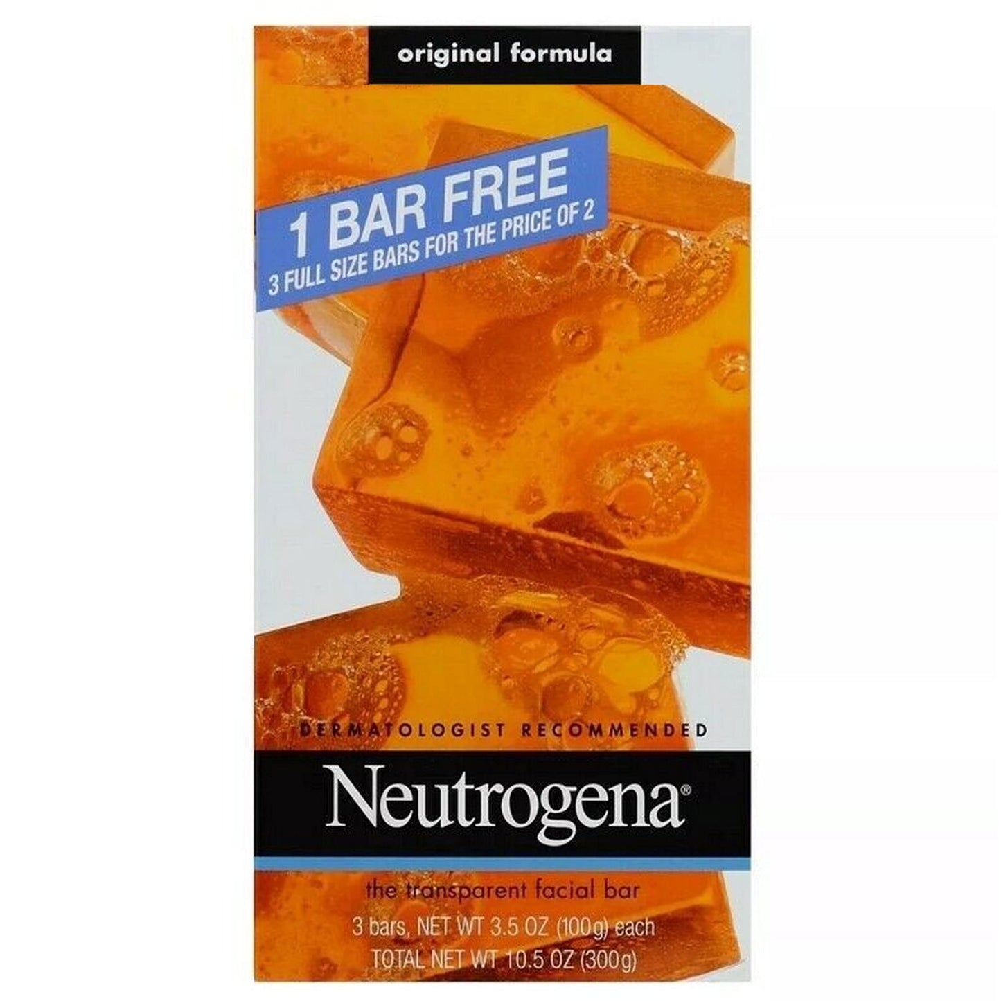 Neutrogena Transparent Facial Bar Bonus Pack, Original Formula - 3 ea Beauty & Personal Care Neutrogena