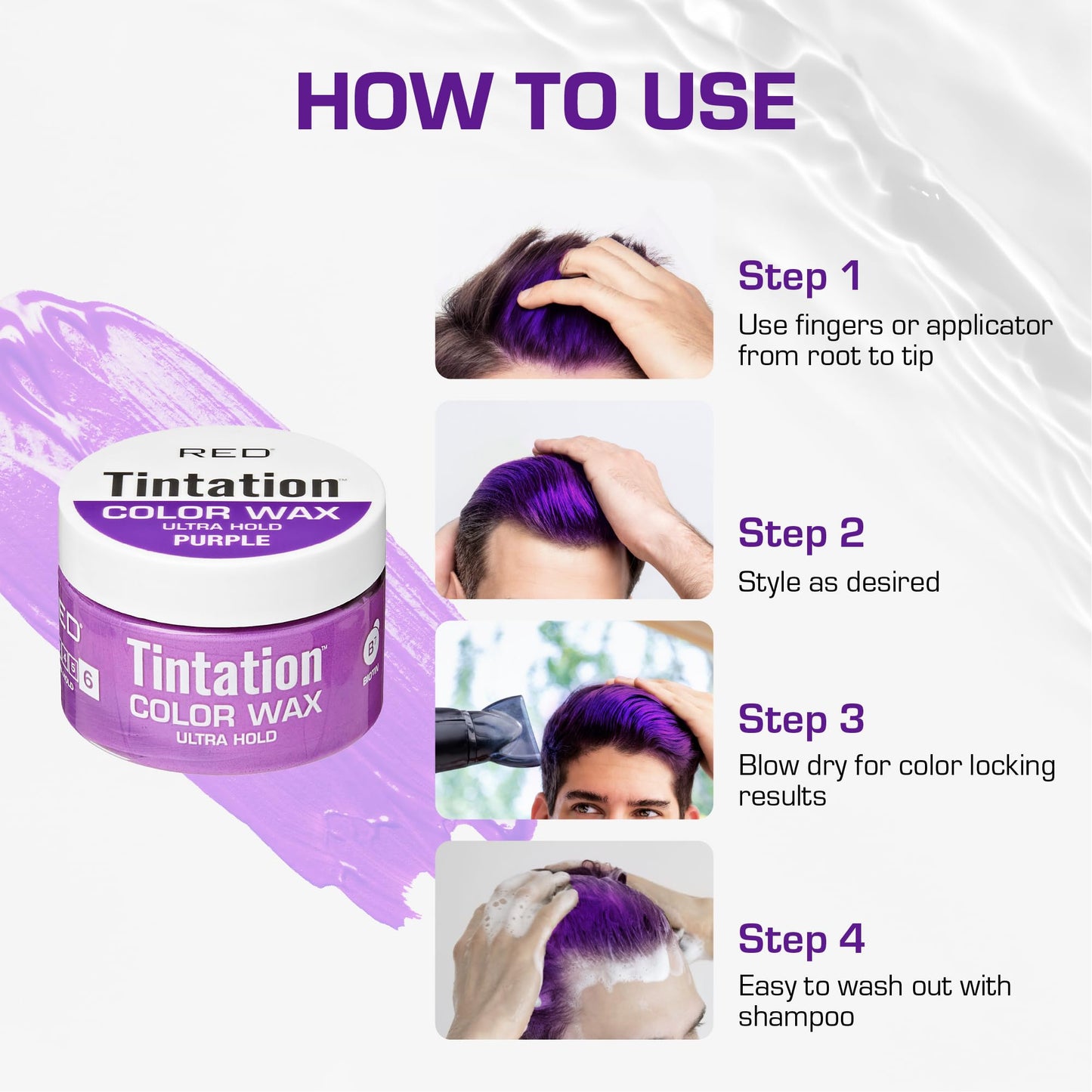 Red by Kiss Tintation Temporary Hair Color Wax - Vivid Instant Color, Ultra Hold, Water & Sweat Resistant, Curly Hair Safe, Non-Drying & Damage-Free Beauty & Personal Care Red by Kiss