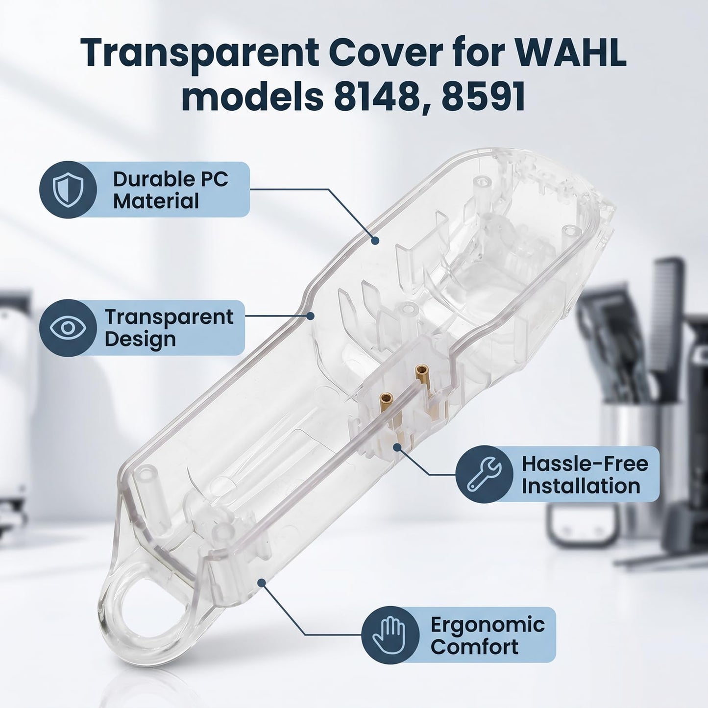 Naroote Hair Clipper Transparent Cover, Electric Hair Cutter Trimmer Shell with Clip Cord Covers DIY Replacement Clipper Protective Cover Guard Beauty and Personal Care Naroote