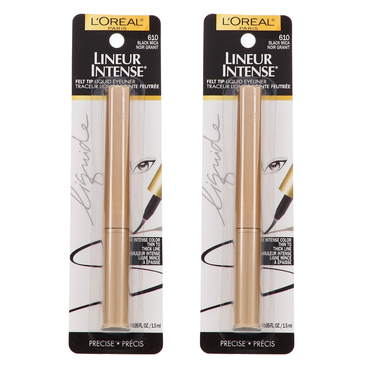 L’Oreal ParisLineur Intense Felt Tip Liquid Eyeliner, Black Mica [610], 0.05 oz (Pack of 2) Beauty & Personal Care L'Oreal Paris