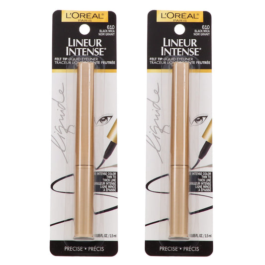 L’Oreal ParisLineur Intense Felt Tip Liquid Eyeliner, Black Mica [610], 0.05 oz (Pack of 2) Beauty & Personal Care L'Oreal Paris