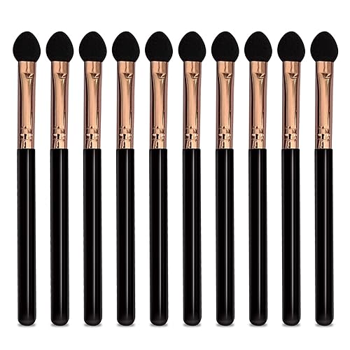 Professional Eyeshadow Applicators Sponge tip Reusable UorPoto 10Pcs Women Blendable Round Foam Makeup Eyeshadow Brush Applicator Set Washable Beauty & Personal Care UorPoto