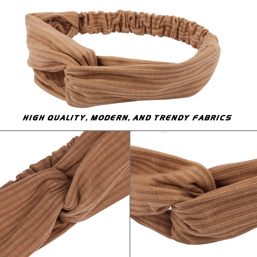 Taomoder 10 Pcs Knot Headbands for Women Boho Headbands Turban Headbands for Women Fashion Hairbands Workout Headbands Sports Hair Band Criss Cross