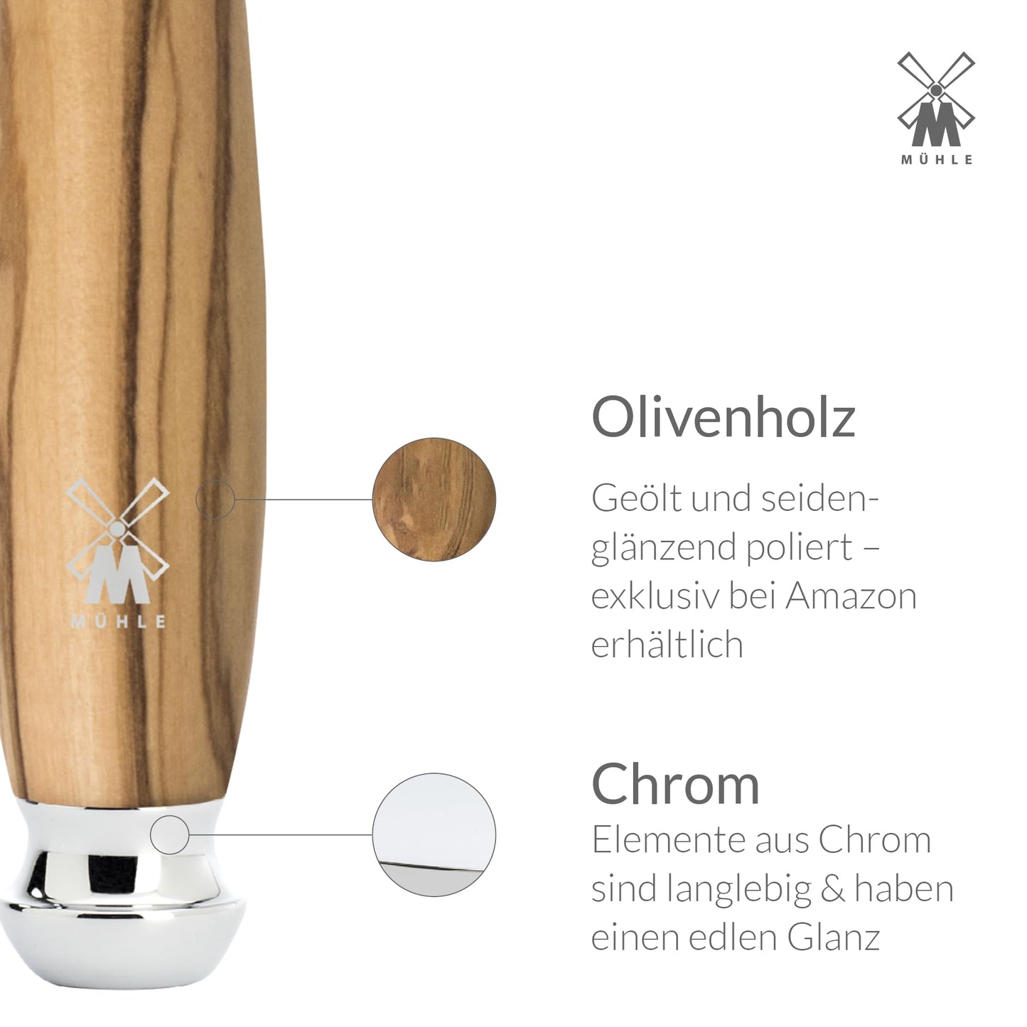 MÜHLE VIVO Olive Wood Closed Comb Safety Razor - Clean Shaving, Modern Design Beauty and Personal Care MÜHLE