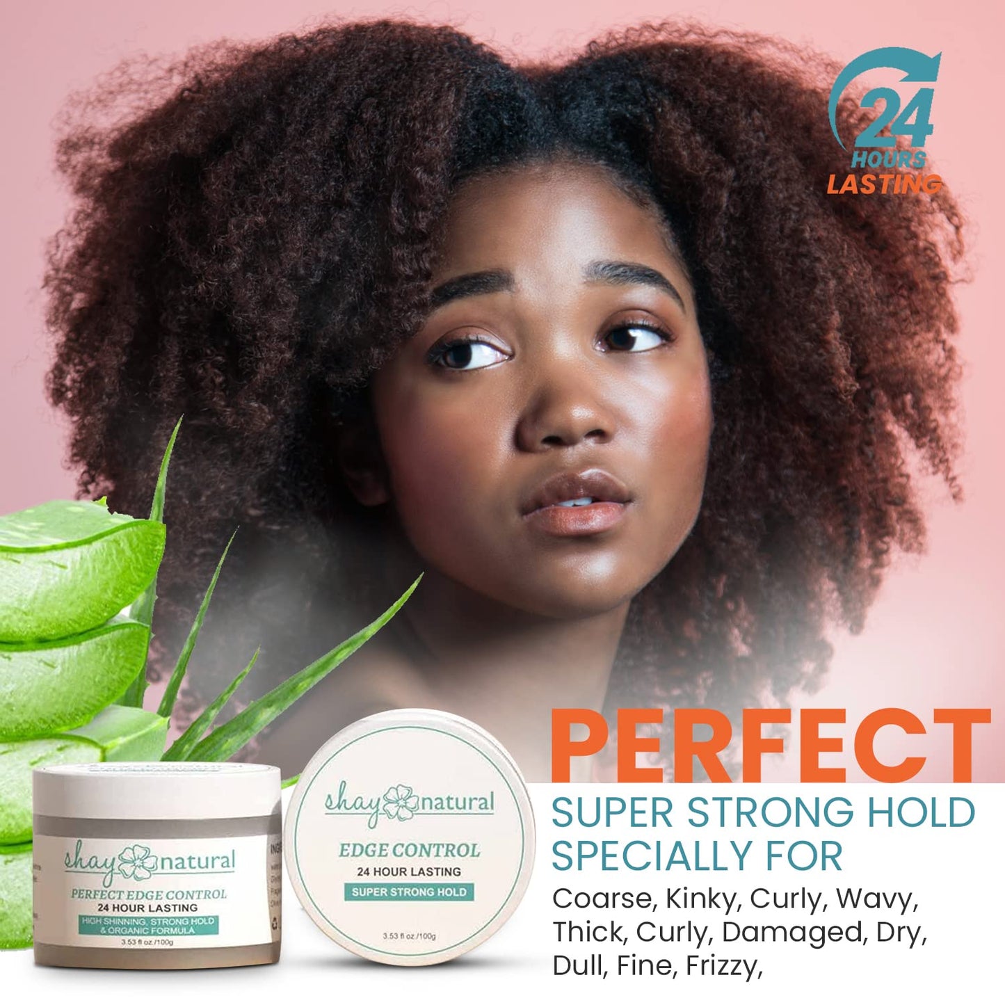 Shay Natural Perfect Edge Control, 24 Hour Hold, Strengthens Hair-Line, Water-Based Hair Gel 3.53fl oz Beauty & Personal Care Shay Natural