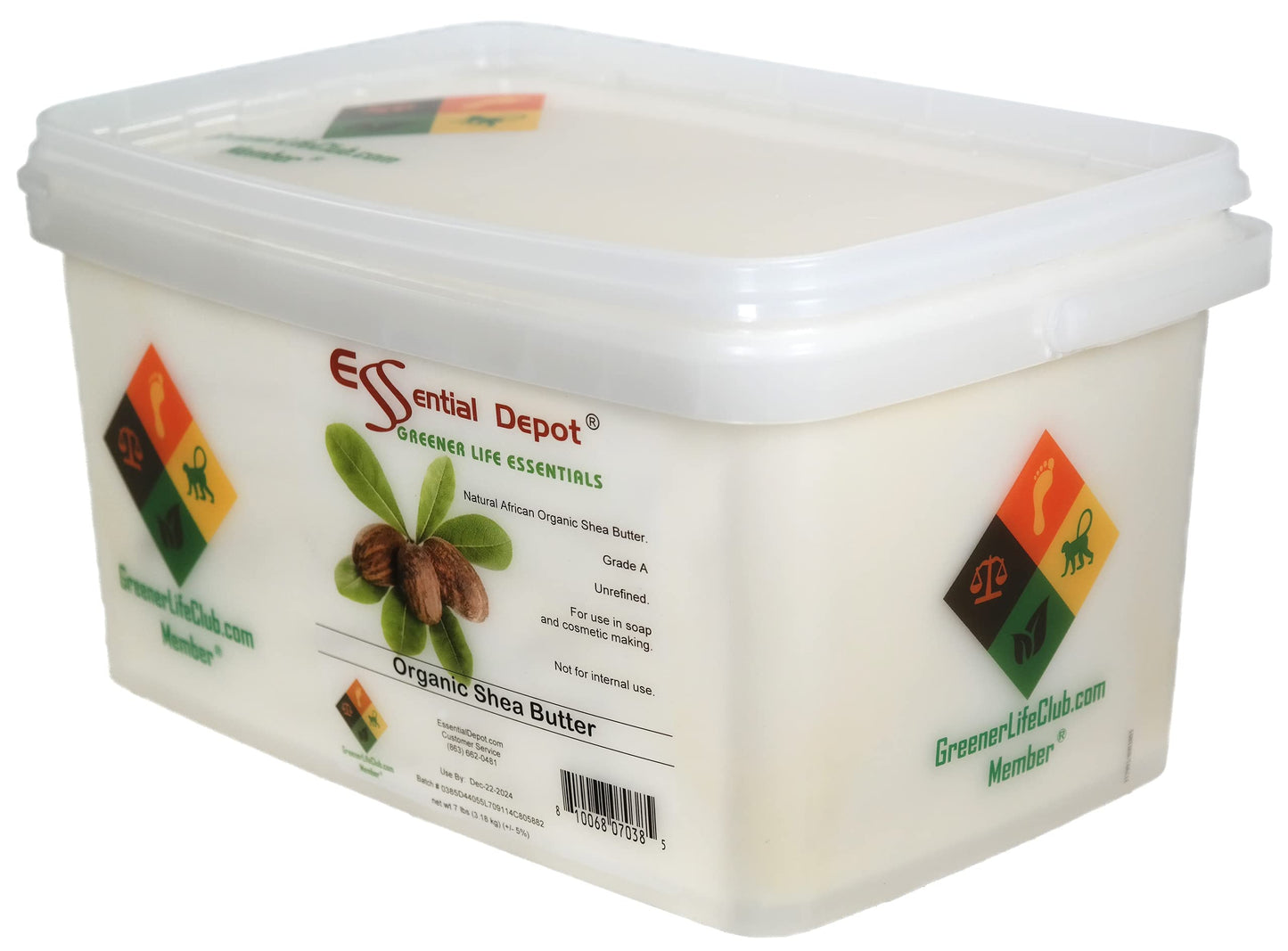 Essential Depot Shea Butter - Grade A - Unrefined - 7 lbs - Greener Life Club Box Beauty & Personal Care Essential Depot