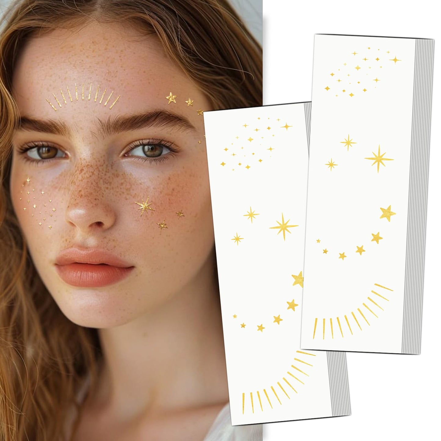 Wodelanle Glitter Freckles Face Tattoo, 24 Count Gold Face Glitter Speckles Makeup Patches, Glow Up Makeup Patches, Cute Glitter Freckles Makeup Beauty & Personal Care Wodelanle
