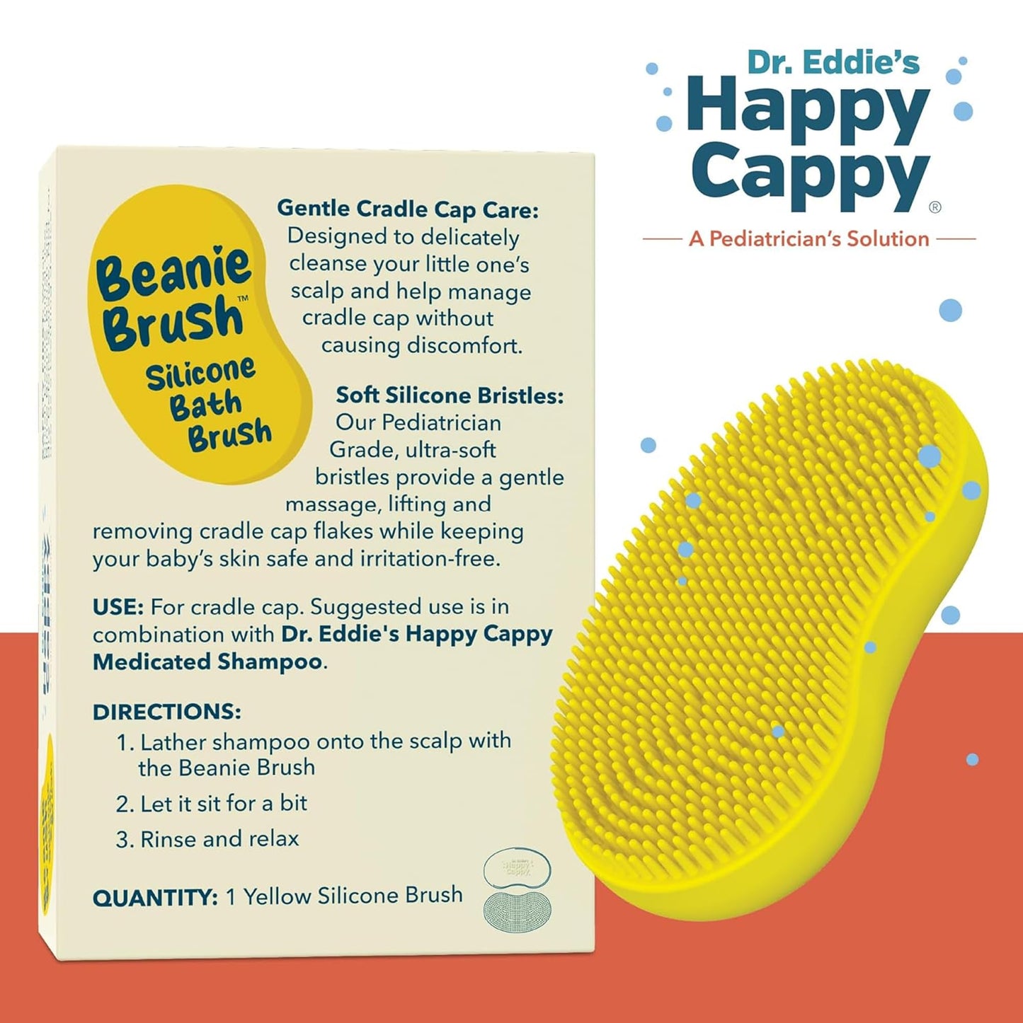 Happy Cappy Beanie Brush - Cradle Cap Brush for Babies, Dry Skin Care, Gentle Exfoliating Baby Scalp Scrubber for Bathing, Helps Dandruff and Flakes Beauty and Personal Care Happy Cappy