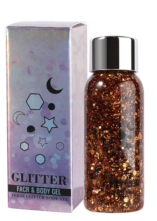 JUDEWY Body Glitter Gel, Face Glitter Body Glitter Glitter Liquid Eyeshadow, Face Hair Nail Glitter, Holographic Makeup Festival Glitter Makeup (08) Beauty & Personal Care JUDEWY