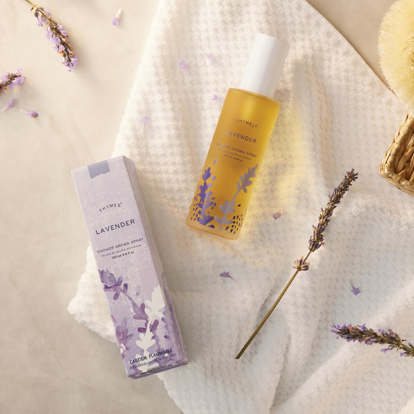 Thymes Daily Shower Spray for a Spa Like Experience - Home Essentials - Mist Scented with Lavender Oil, Rosewood, Clary Sage & Violet (Lavender Shower Beauty and Personal Care Thymes